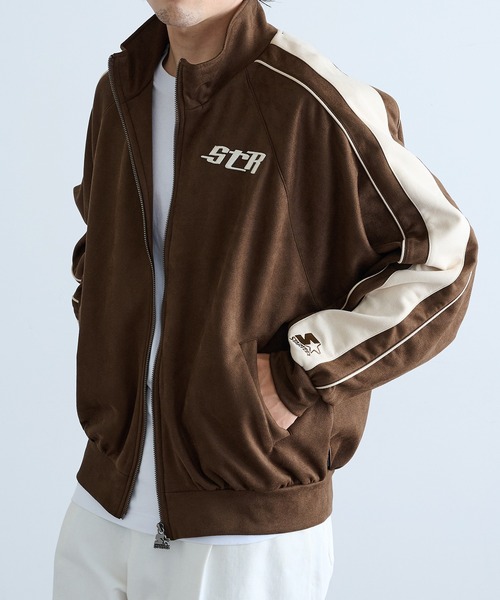 セール】【STARTER】フェイクスエード配色切り替えスタンドジップ