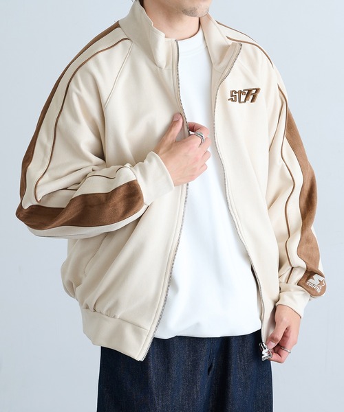 STARTER(スターター)の「【STARTER】フェイクスエード配色切り替えスタンドジップジャケット ST-STG024(その他アウター・メンズ・ブラウン/ブラック/オフホワイト・M/L/XL)」の6枚目の写真
