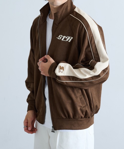 セール】【STARTER】フェイクスエード配色切り替えスタンドジップ