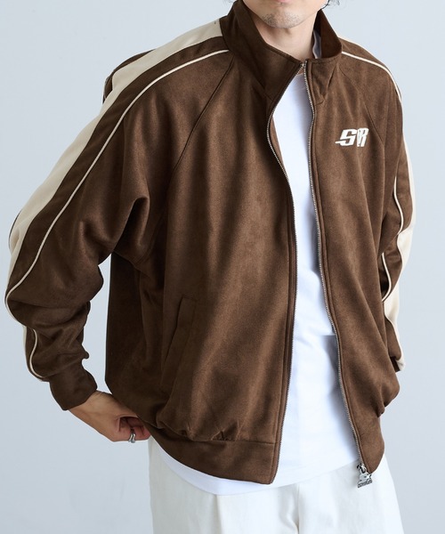 セール】【STARTER】フェイクスエード配色切り替えスタンドジップ