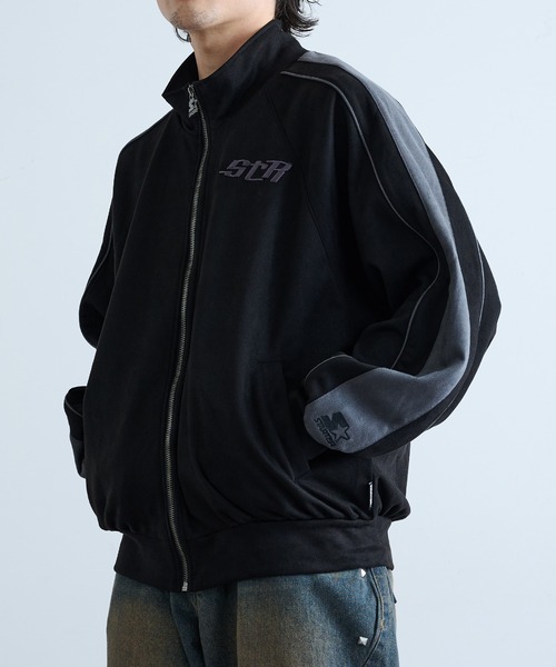 セール】【STARTER】フェイクスエード配色切り替えスタンドジップ