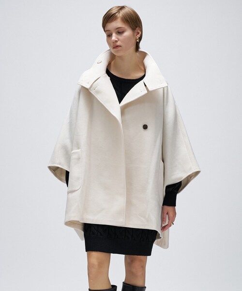 ヨウジヤマモト ハイネックメルトンポンチョ変形コート 手洗い可】メルトンジャージポンチョコート（その他アウター）｜cloenc