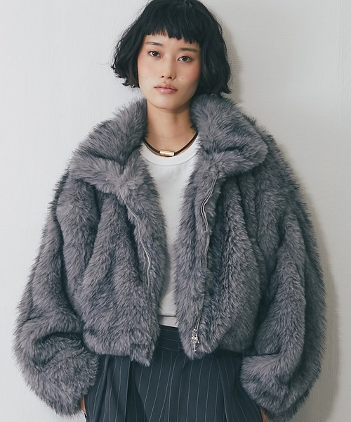 ミックスファーショート丈ジャケット（ブルゾン）｜ANOTHER S