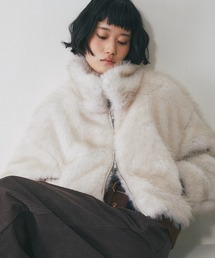 ミックスファーショート丈ジャケット