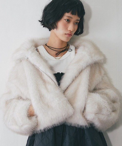 セール】ミックスファーショート丈ジャケット（ブルゾン）｜ANOTHER S