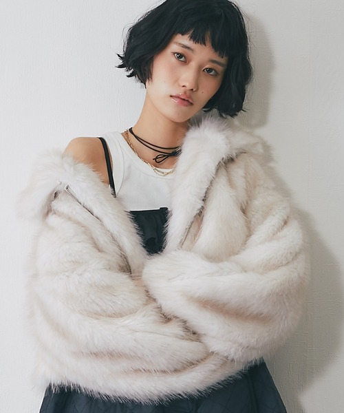 ミックスファーショート丈ジャケット（ブルゾン）｜ANOTHER S