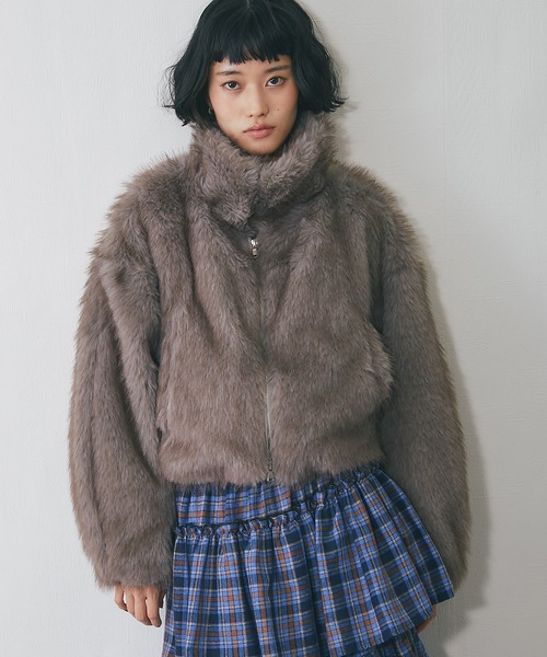 き*ら様 【即日発送】　短丈 Oversize Fur Jacket ブルゾン ミックスファーショート丈ジャケット（ブルゾン）｜ANOTHER S