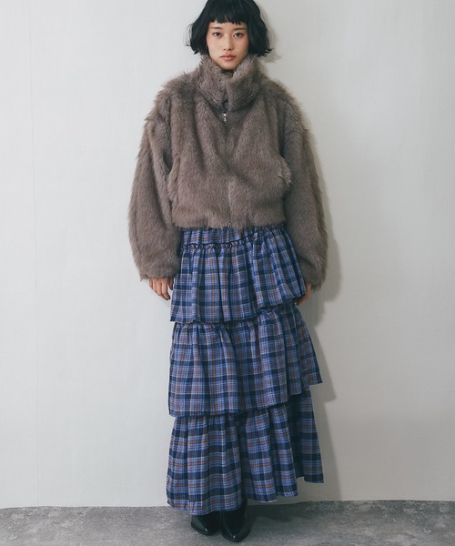 セール】ミックスファーショート丈ジャケット（ブルゾン）｜ANOTHER S