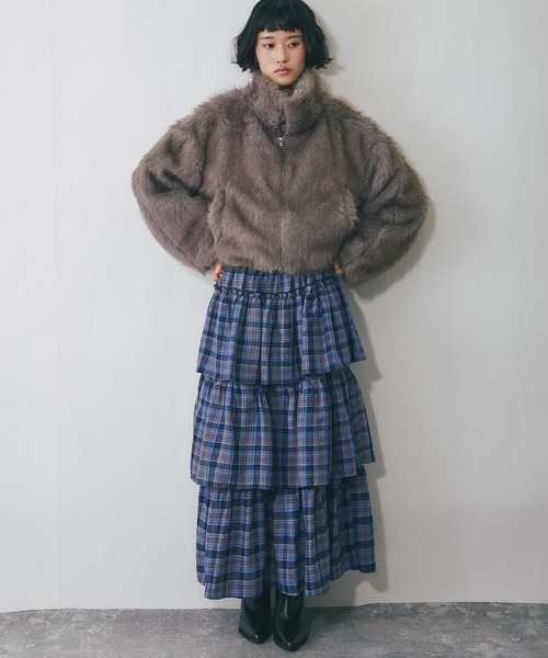 セール】ミックスファーショート丈ジャケット（ブルゾン）｜ANOTHER S