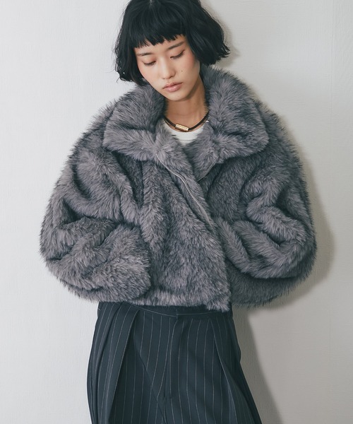ミックスファーショート丈ジャケット（ブルゾン）｜ANOTHER S