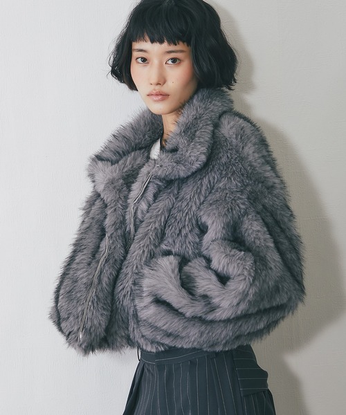 ミックスファーショート丈ジャケット（ブルゾン）｜ANOTHER S