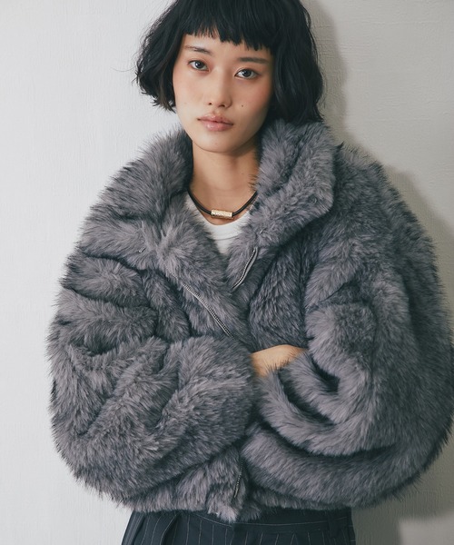 ♡SHIMUSU♡様　２点おまとめ　グレース　リアルファー　未使用　ジャケット ミックスファーショート丈ジャケット（ブルゾン）｜ANOTHER S
