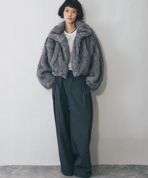 ミックスファーショート丈ジャケット（ブルゾン）｜ANOTHER S