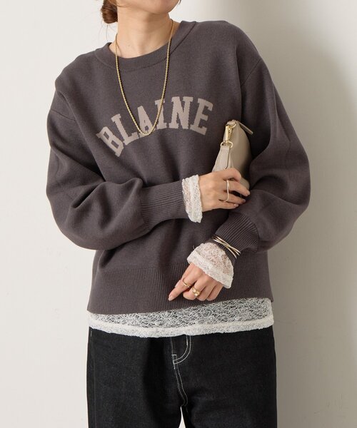 大人のロゴニット】カーブロゴニット（ニット/セーター）｜Jena espace