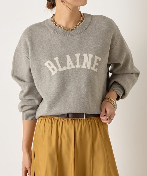 Jena espace merveilleux（ジェナ　エスパスメルヴェイユ）の「【大人のロゴニット】カーブロゴニット（ニット/セーター・レディース・グレー/チャコールグレー/ベージュ・FREE）」の22枚目の写真