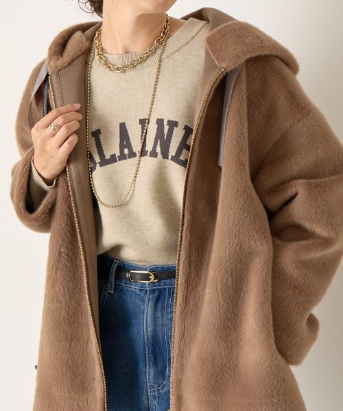 Jena espace merveilleux（ジェナ　エスパスメルヴェイユ）の「【大人のロゴニット】カーブロゴニット（ニット/セーター・レディース・グレー/チャコールグレー/ベージュ・FREE）」の7枚目の写真