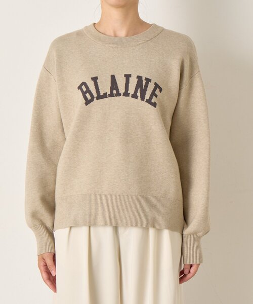 Jena espace merveilleux（ジェナ　エスパスメルヴェイユ）の「【大人のロゴニット】カーブロゴニット（ニット/セーター・レディース・グレー/チャコールグレー/ベージュ・FREE）」の6枚目の写真