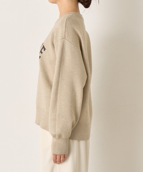 Jena espace merveilleux（ジェナ　エスパスメルヴェイユ）の「【大人のロゴニット】カーブロゴニット（ニット/セーター・レディース・グレー/チャコールグレー/ベージュ・FREE）」の5枚目の写真