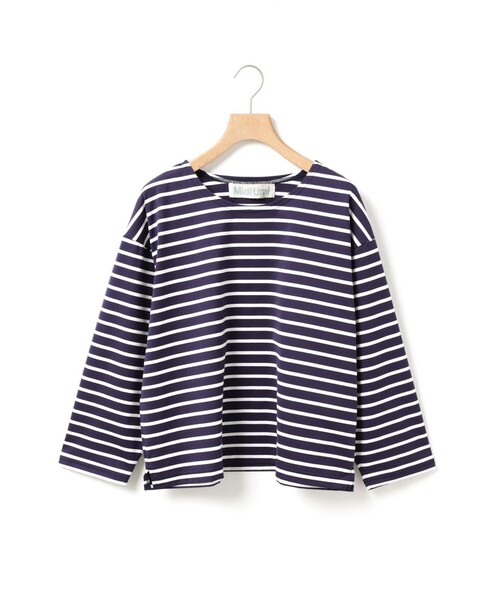 MidiUmi(ミディウミ)の「MidiUmi ボーダーワイドプルオーバー(Tシャツ/カットソー・レディース・ブルー/ネイビー/ブルー系その他2・FREE)」の2枚目の写真