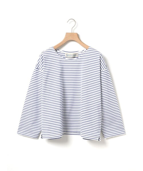 MidiUmi(ミディウミ)の「MidiUmi ボーダーワイドプルオーバー(Tシャツ/カットソー・レディース・ブルー/ネイビー/ブルー系その他2・FREE)」の3枚目の写真