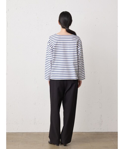 MidiUmi(ミディウミ)の「MidiUmi ボーダーワイドプルオーバー(Tシャツ/カットソー・レディース・ブルー/ネイビー/ブルー系その他2・FREE)」の4枚目の写真