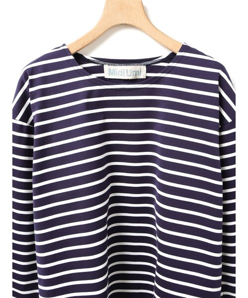MidiUmi(ミディウミ)の「MidiUmi ボーダーワイドプルオーバー(Tシャツ/カットソー・レディース・ブルー/ネイビー/ブルー系その他2・FREE)」の5枚目の写真