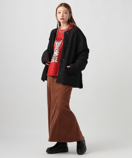 BAYFLOW（ベイフロー）の「ジャガードキルティングブルゾン（ブルゾン・レディース・ブラック/ブラウン・FREE）」の3枚目の写真