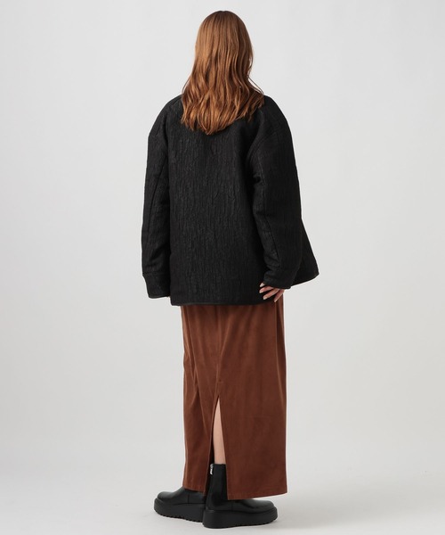 BAYFLOW（ベイフロー）の「ジャガードキルティングブルゾン（ブルゾン・レディース・ブラック/ブラウン・FREE）」の4枚目の写真