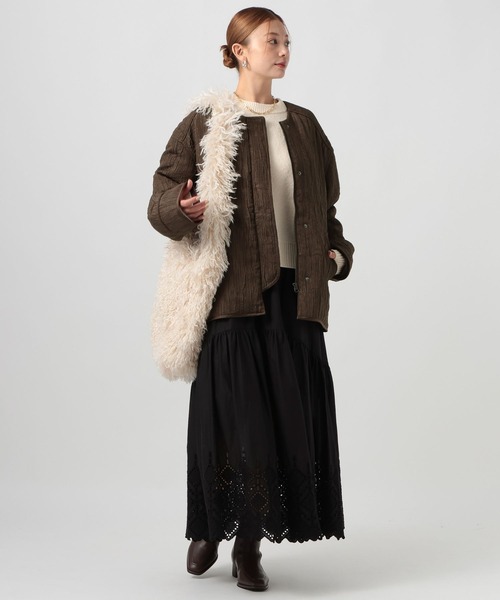 BAYFLOW（ベイフロー）の「ジャガードキルティングブルゾン（ブルゾン・レディース・ブラック/ブラウン・FREE）」の7枚目の写真