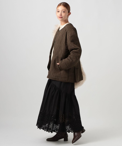 BAYFLOW（ベイフロー）の「ジャガードキルティングブルゾン（ブルゾン・レディース・ブラック/ブラウン・FREE）」の8枚目の写真