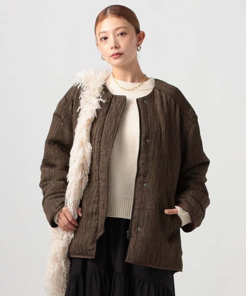 BAYFLOW（ベイフロー）の「ジャガードキルティングブルゾン（ブルゾン・レディース・ブラック/ブラウン・FREE）」の9枚目の写真