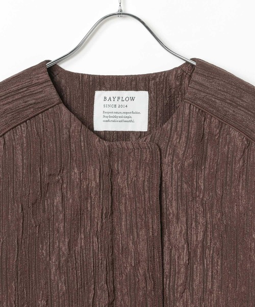 BAYFLOW（ベイフロー）の「ジャガードキルティングブルゾン（ブルゾン・レディース・ブラック/ブラウン・FREE）」の14枚目の写真