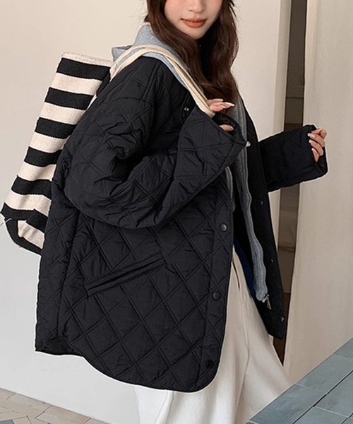 セール】取り外し可能フード付きキルティングジャケット（その他