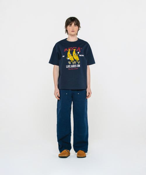 AECA(エイカ)の「VINTAGE DOUBLE KNEE PIGMENT PANTS-NAVY(その他パンツ・メンズ・その他・SMALL/MEDIUM/LARGE)」の2枚目の写真