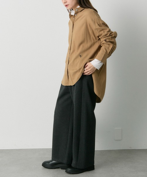 PUAL CE CIN（ピュアルセシン）の「起毛オーバーシャツブラウス