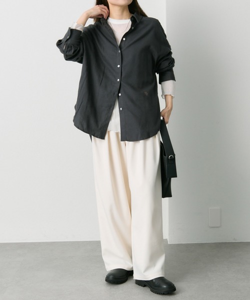 PUAL CE CIN(ピュアルセシン)の「起毛オーバーシャツブラウス(シャツ/ブラウス・レディース・チャコールグレー/アイボリー/キャメル・FREE)」の20枚目の写真