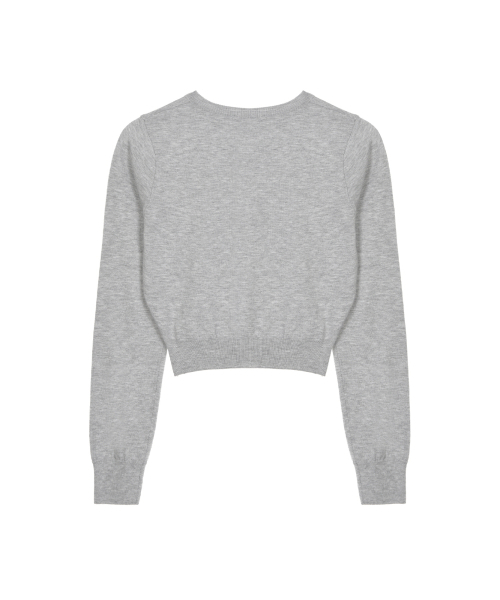 セール】MINI BUTTERFLY SIGNATURE SLEEVE KNIT_GRAY PINK（ニット