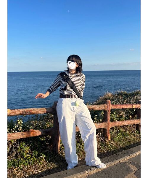PARTIMENTO(パルティメント)の「カーブド切り替えワイドチノパンツ本ホワイト(その他パンツ・レディース・その他・MEDIUM/LARGE/SMALL)」の6枚目の写真