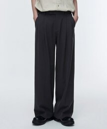 MUSINSA STANDARD（ムシンサスタンダード）の「SUPER WIDE HIDDEN ELASTIC WAISTBAND SLACKS_DARK GRAY（スラックス・メンズ）」