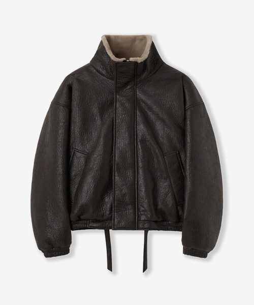 セール】70263 ヴィンテージコーティングムートン_ブラウン（ムートン