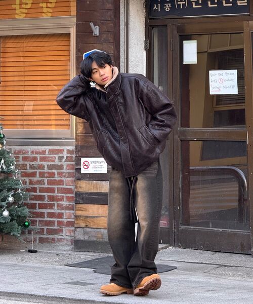 イタリア製 美品 GIMO'S ジモス 最高級シェアリングムートンコート 黒XL イタリア製 美品 GIMO'S ジモス 最高級シェアリングムートンコート 黒