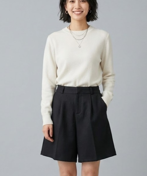 a lot of love(ア ロット オブ ラブ)の「きれいめハーフパンツ(その他パンツ・レディース・ブラック・S/M/L/XL)」の7枚目の写真
