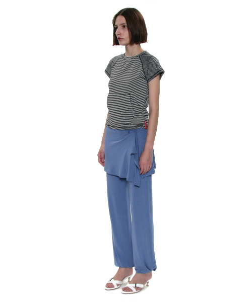 PARTIMENTO WOMEN(パルティメントウィメン)の「PWCストライプポケットショートスリーブTシャツ_グレー(Tシャツ/カットソー・レディース・その他・SMALL/MEDIUM/LARGE)」の3枚目の写真
