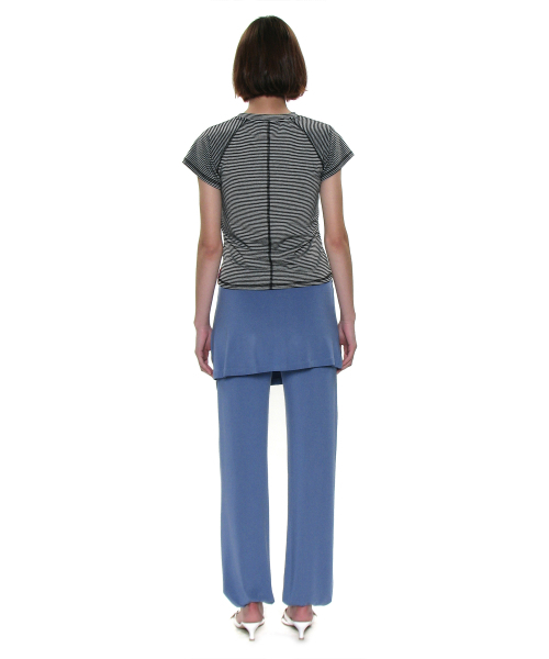 PARTIMENTO WOMEN(パルティメントウィメン)の「PWCストライプポケットショートスリーブTシャツ_グレー(Tシャツ/カットソー・レディース・その他・SMALL/MEDIUM/LARGE)」の4枚目の写真