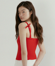 LINGSEOUL（リングソウル）の「ribbed bustier knit-red（ニット/セーター・レディース）」