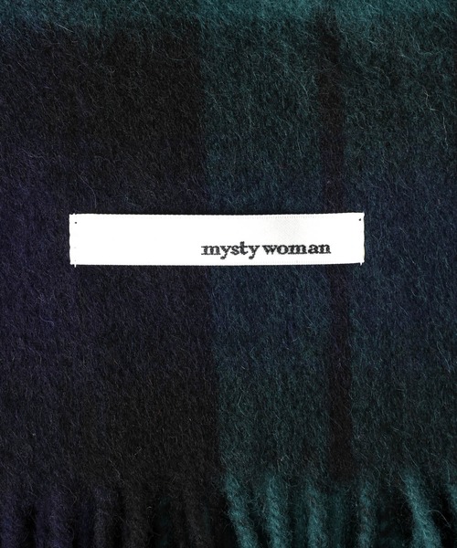 mysty woman（ミスティウーマン）の「ウールチェックストール 571638（マフラー・レディース・ネイビー系/ホワイト系その他・FREE）」の11枚目の写真