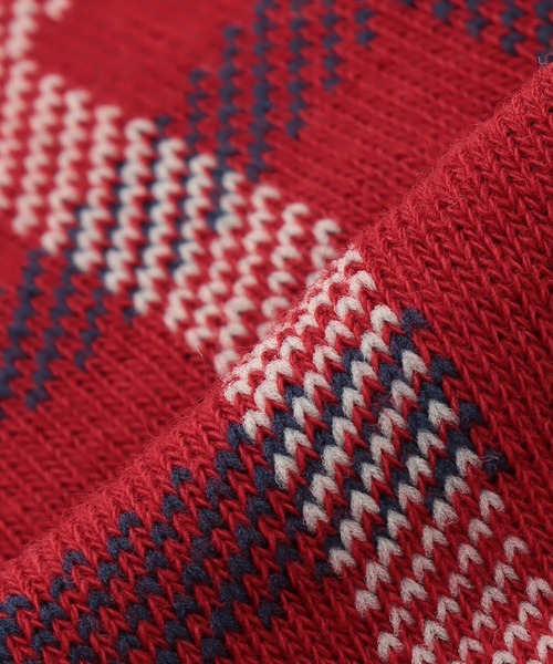 KP DECO（ケーピーデコ）の「チェックソックス (ロゴ)（ソックス/靴下・キッズ・アイボリー/レッド・20cm/23.5cm/27cm）」の4枚目の写真