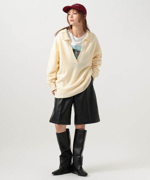 BAYFLOW（ベイフロー）の「[選べる丈感]フェイクレザーショートパンツ（その他パンツ・レディース・ブラック・MEDIUM/SMALL）」の17枚目の写真