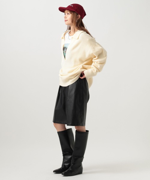 BAYFLOW（ベイフロー）の「[選べる丈感]フェイクレザーショートパンツ（その他パンツ・レディース・ブラック・MEDIUM/SMALL）」の18枚目の写真