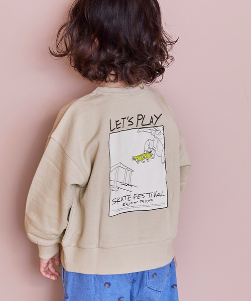 Life Support Products(ライフサポートプロダクツ)の「プリントクルーネックスウェット(スウェット・キッズ・エメラルド/マスタード/ラベンダー/ベージュ/ネイビー/ブラック/杢グレー/オフホワイト/ピンク/ホワイト系その他・100/95/90/80/110/150/140/130/120)」の6枚目の写真